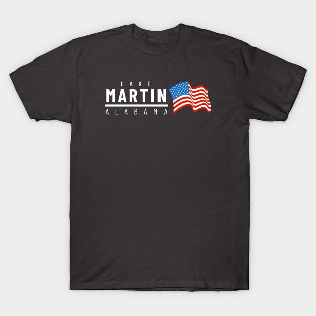 Lake Martin USA - light text T-Shirt by Alabama Lake Life